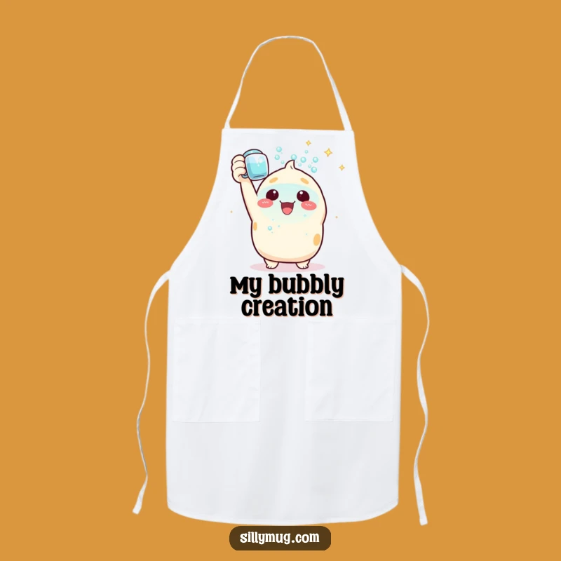 Funny Kawaii Apron: Triumphant Bubble Mug - Kitchen Celebration & Gift