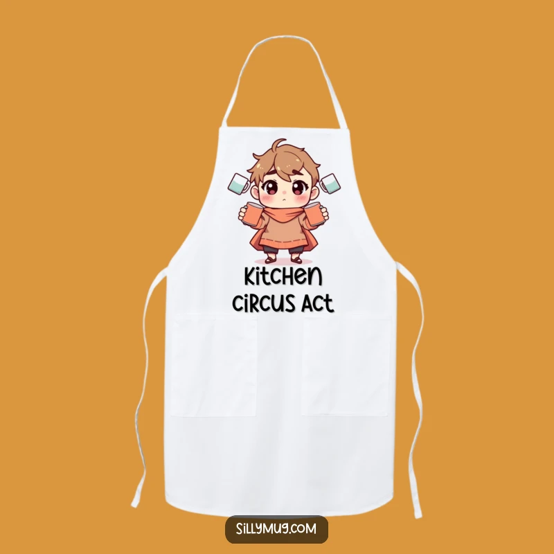 Funny Mug Juggling Apron: Kitchen Chef's Wear, Hilarious Gift for Aspiring Cooks