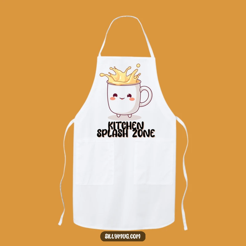 Funny Splashy Apron: Kawaii Mug Chef Character, Hilarious Kitchen Gift
