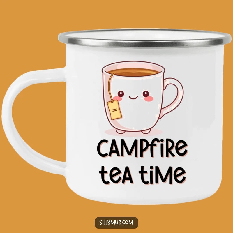 Funny Kawaii Mug Tea Time Camping Mug: Brew Your Adventure!