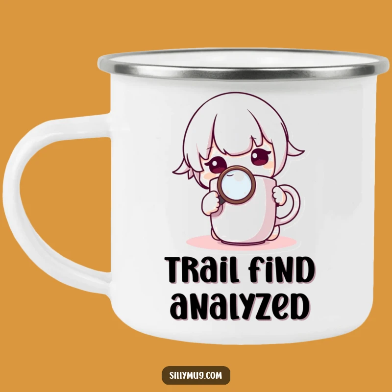 Funny Kawaii Camping Mug: Curious Character Mug Inspection - Adventure & Humor