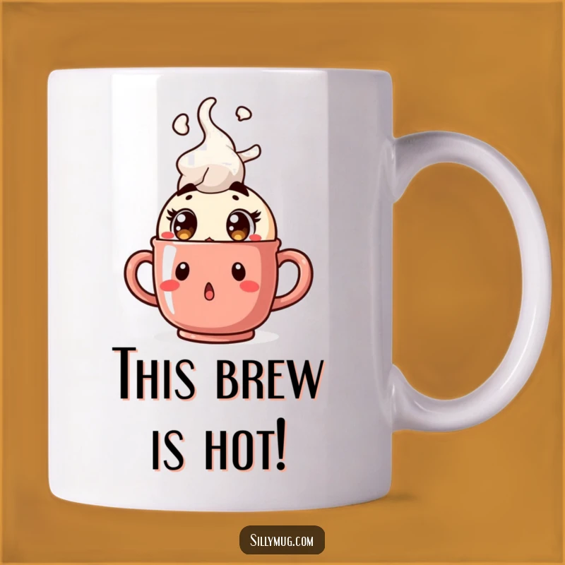 Funny Steam Mug: Surprised Character Blown Away, Perfect Gift