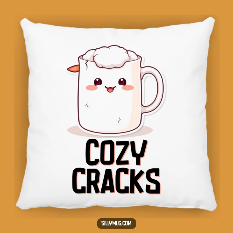 Funny Kawaii Cracked Pillow: Cozy Up with Sheepish Grins, A Humorous Gift