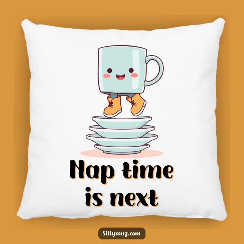 Cozy Funny Booted Mug Hop Pillow - Snuggle Up with Humorous Kitchen Vibes!