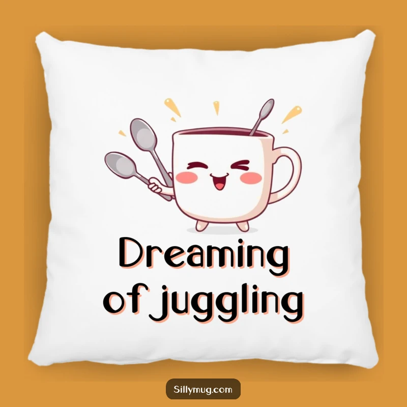 Comfy Funny Winking Mug Juggler Pillow - Snuggle Up with Humorous Mischief!