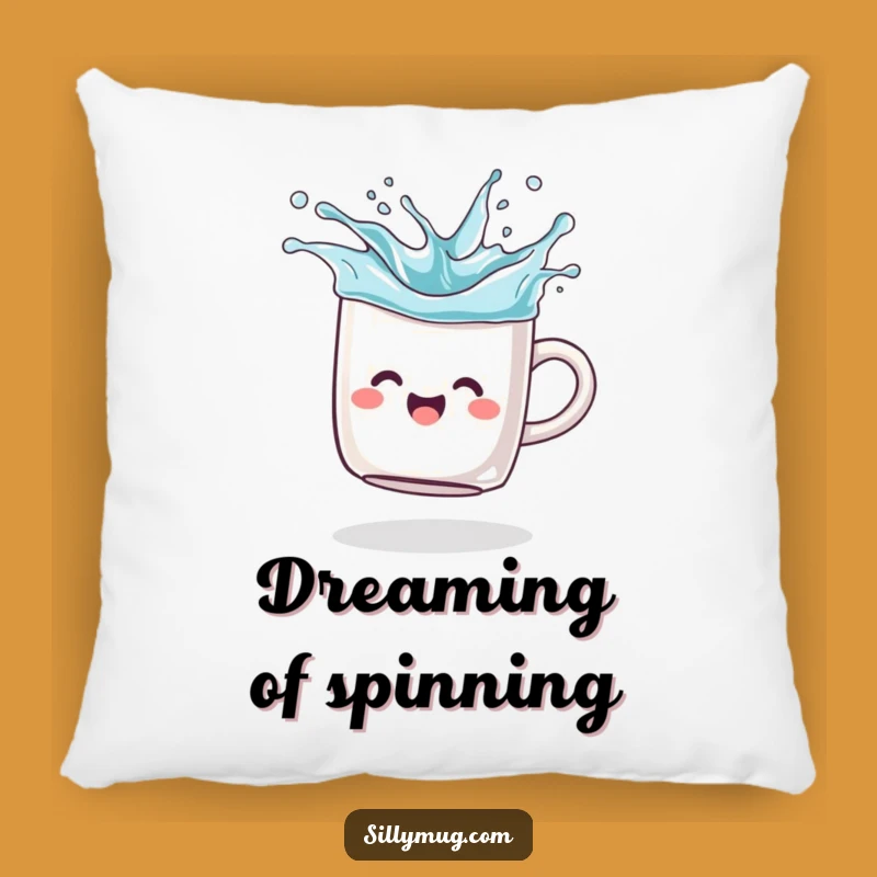Funny Spinning Mug Pillow - Cozy Comfort with a Hilarious Twist