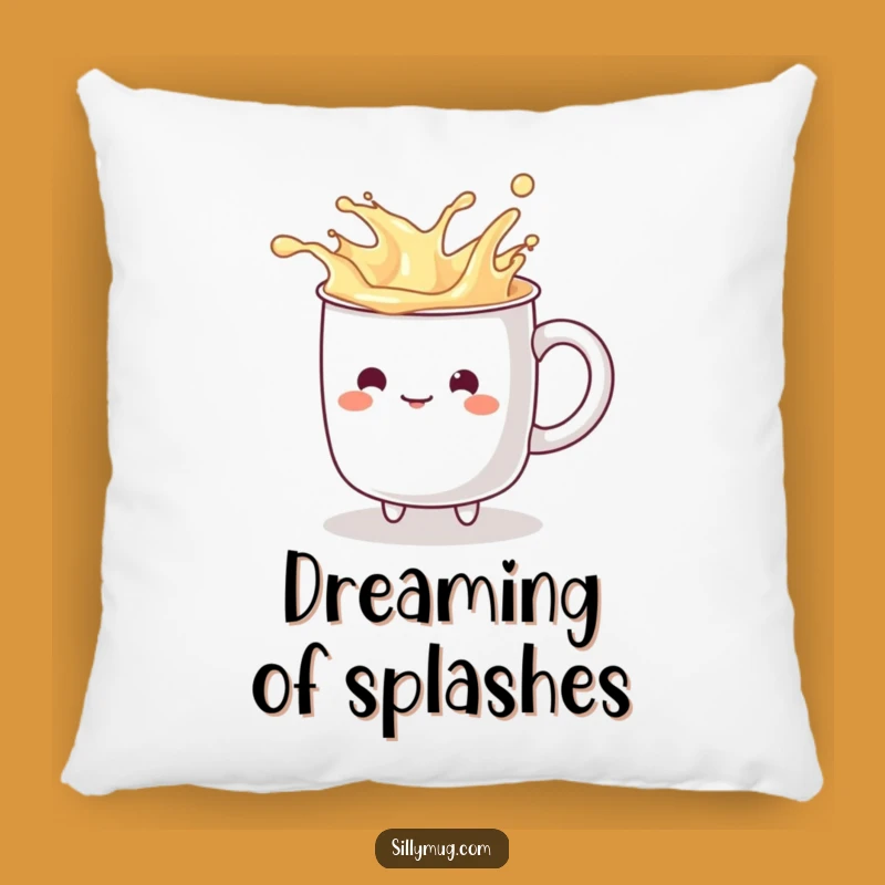 Soft Funny Splashy Pillow: Kawaii Mug Character Cushion, Cozy Fun Gift