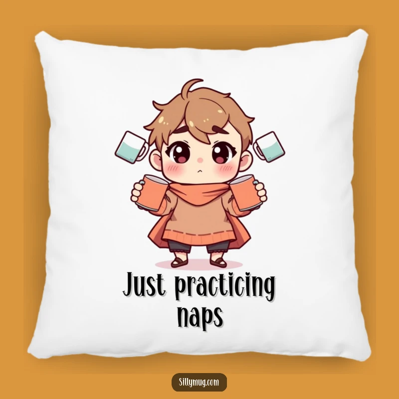 Funny Mug Juggling Pillow: Soft & Comfy Cushion, Hilarious Gift for Couch Potatoes