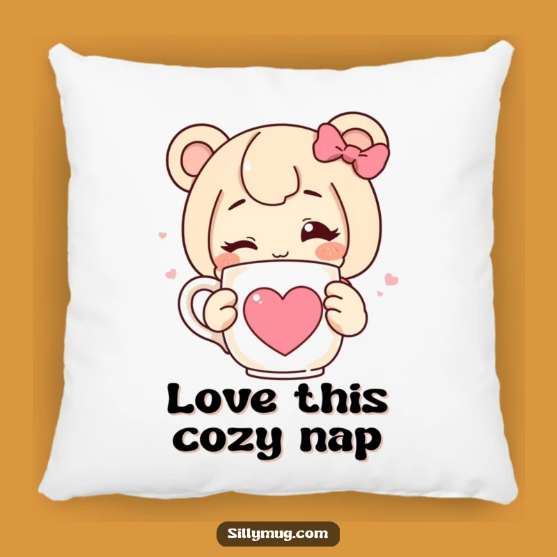 Funny Wink Heart Pillow: Cozy and Hilarious Decor for the Ultimate Coffee Lover's Sanctuary
