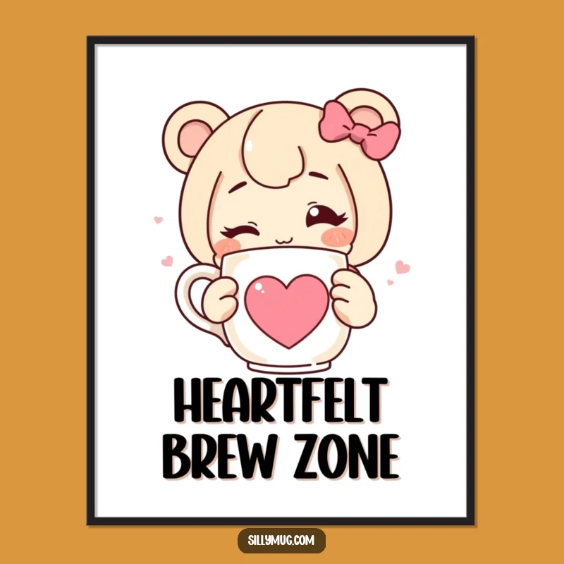 Funny Wink Heart Digital Art Print: Hilarious and Charming Artwork for Instant Room Decor