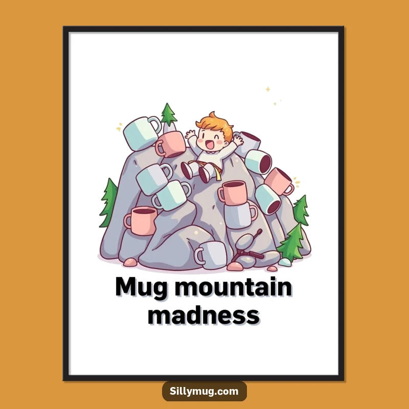 Funny Mug Mountain Slider Digital Art - Instant Thrilling Decor!