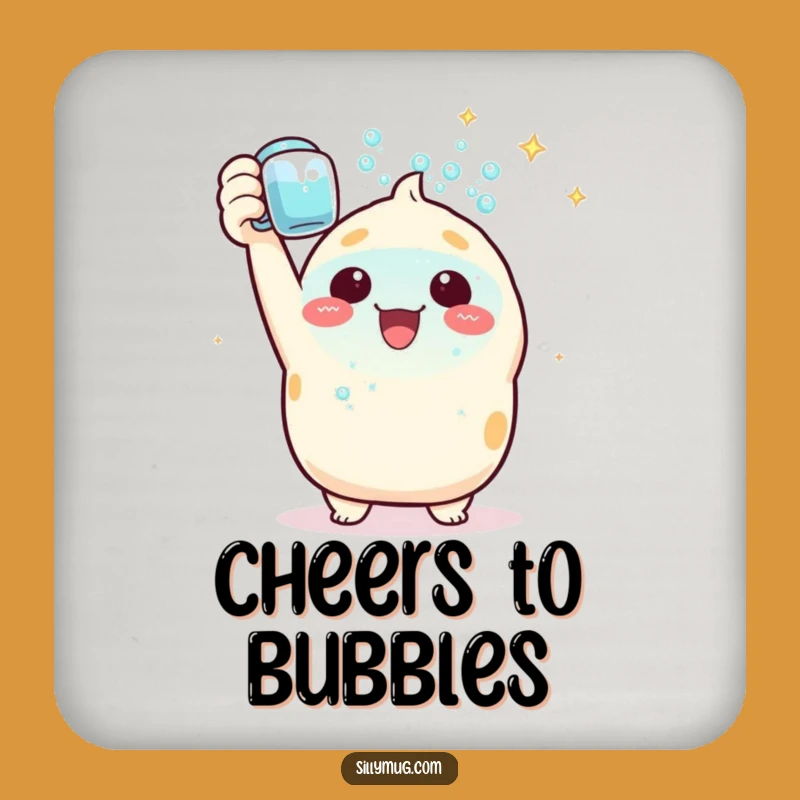 Funny Kawaii Coaster: Triumphant Bubble Mug - Celebrate Your Surfaces