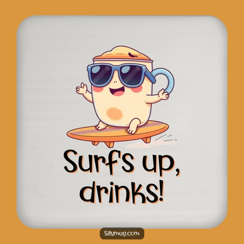 Funny Giggling Mug Surf Coaster - Protect Surfaces with Cool Fun