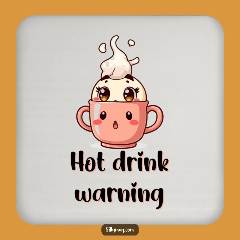 Funny Steam Coaster: Surprised Character, Hot Mug, Funny Gift