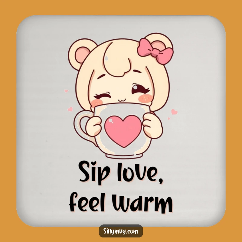Funny Wink Heart Drink Coaster: Hilarious Protection for Surfaces with a Touch of Coffee Charm