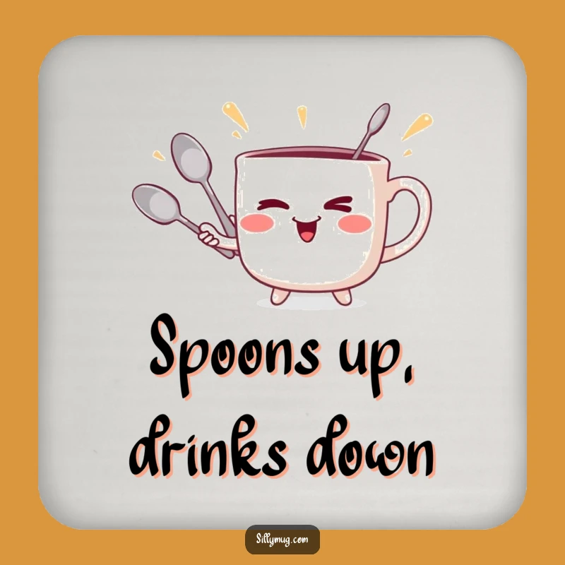 Funny Winking Mug Juggler Coaster - Protect Surfaces with Humorous Playfulness!