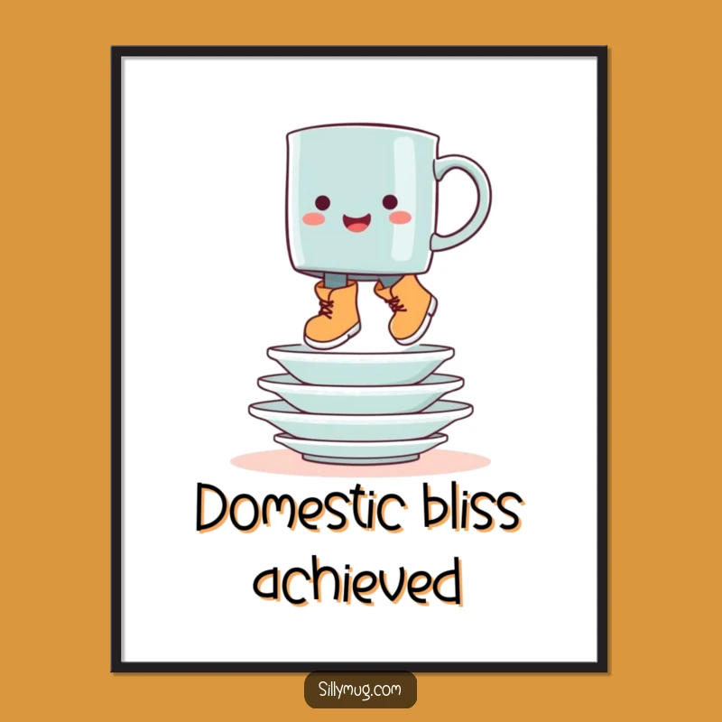 Funny Booted Mug Hop Poster - Adorable Wall Art for a Humorous Home!