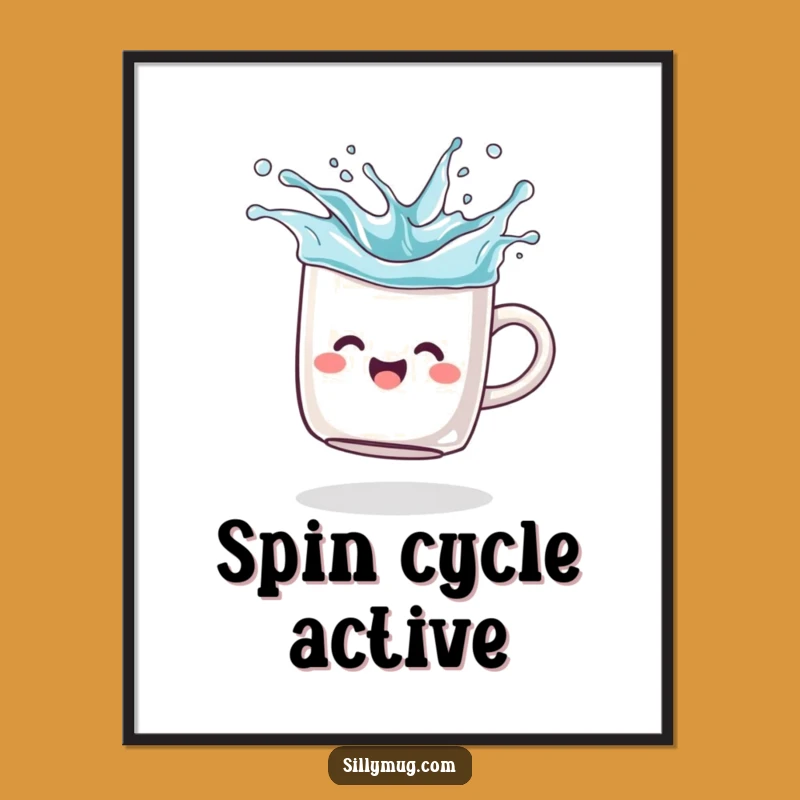 Funny Spinning Mug Poster - Vibrant Art to Brighten Any Space