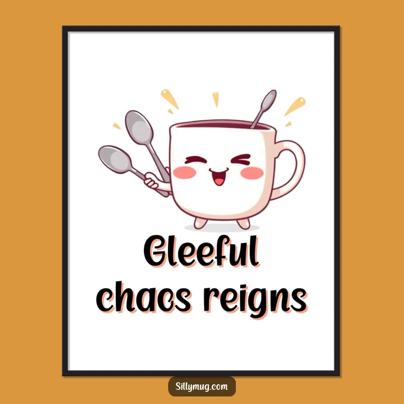 Funny Winking Mug Juggler Poster - Hilarious Wall Art for a Playful Home!