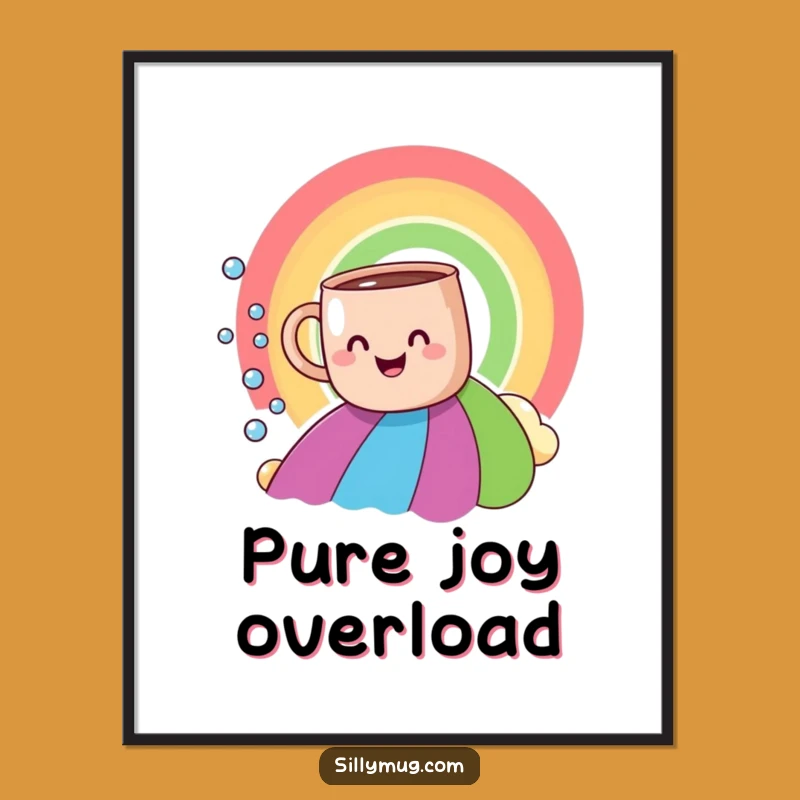 Funny Smiling Mug Rainbow Slide Poster - Brighten Your Walls with Humorous Cheer!