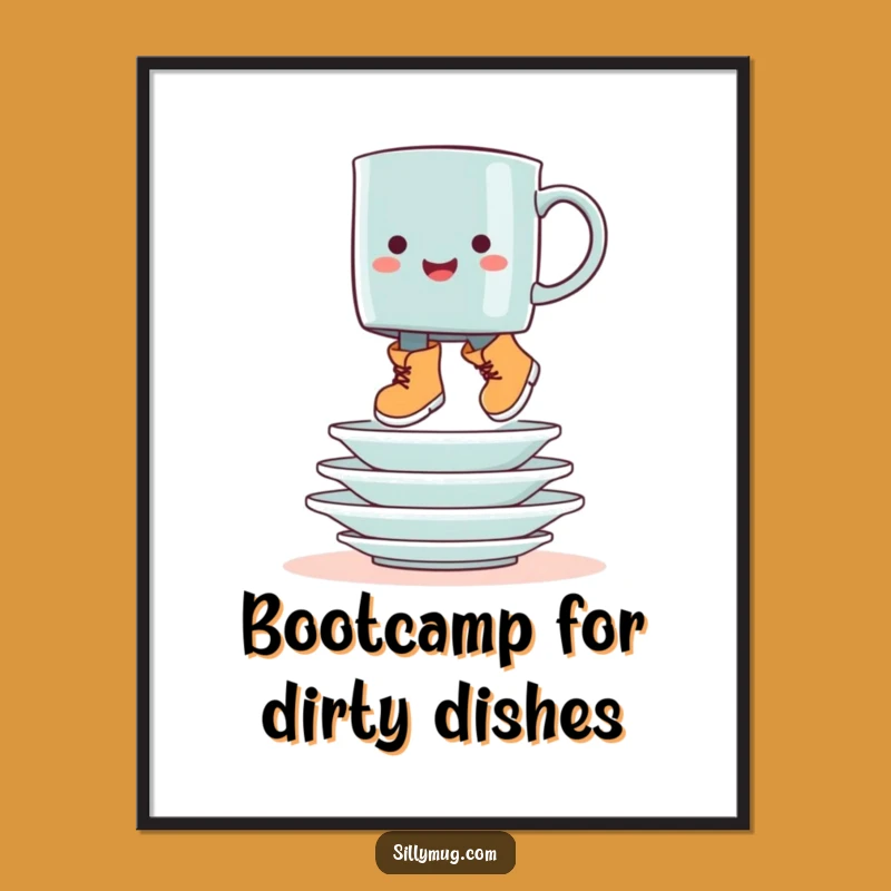 Free Printable Wall Art: Booted Mug Art, Whimsical Downloadable Art for a Playful Home