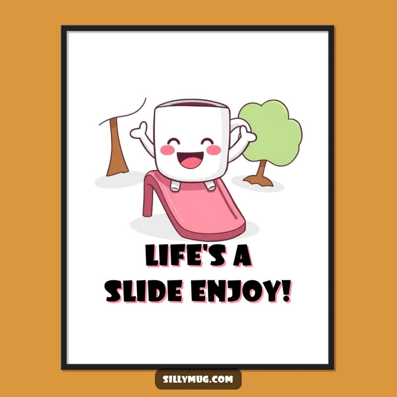 Funny Free Printable Wall Art: Playful Mug Slide - Humorous Downloadable Decor