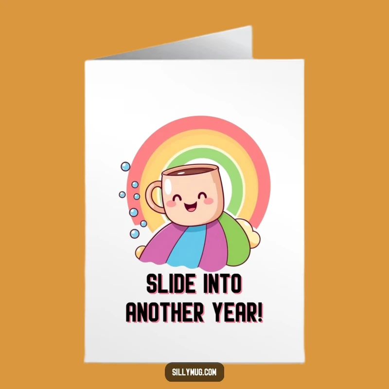 Free Printable Birthday Card: Rainbow Mug Slide, Fun Downloadable Gift for a Joyful Celebration