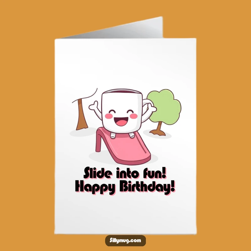 Funny Free Printable Birthday Card: Playful Mug Slide - Joyful Downloadable Gift