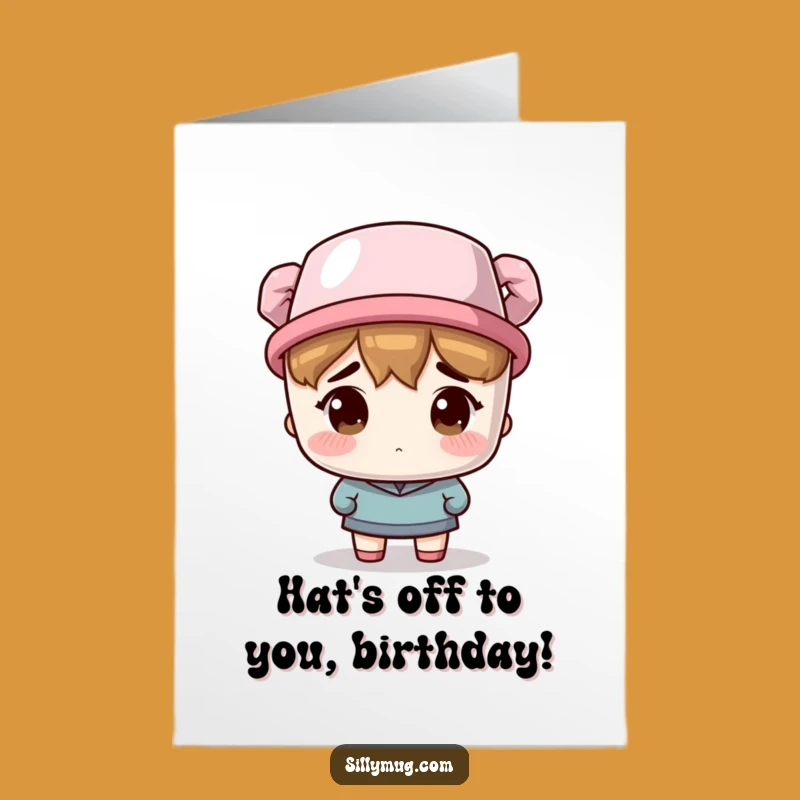 Free Printable Birthday Card: Mug Hat Bewildered Funny Downloadable Gift for Quirky Souls