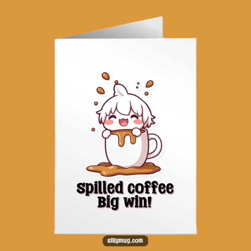 Congrats Coffee Spill Kawaii Free Printable Card - Messy Joy