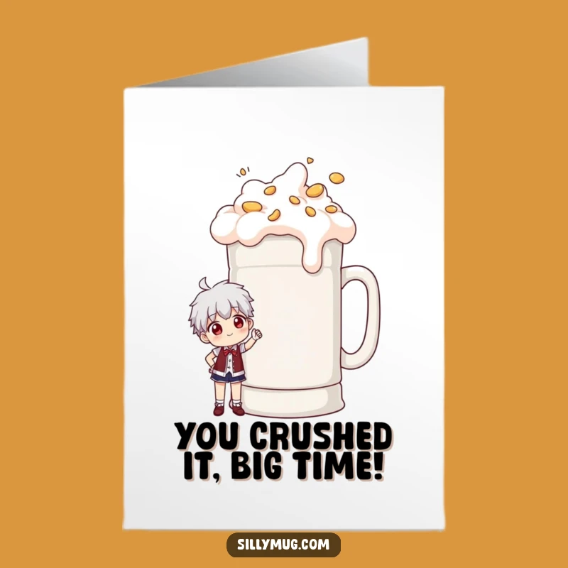 Free Printable Congrats Card: Big Mug Achievement, Enthusiastic Downloadable Greeting for Winners