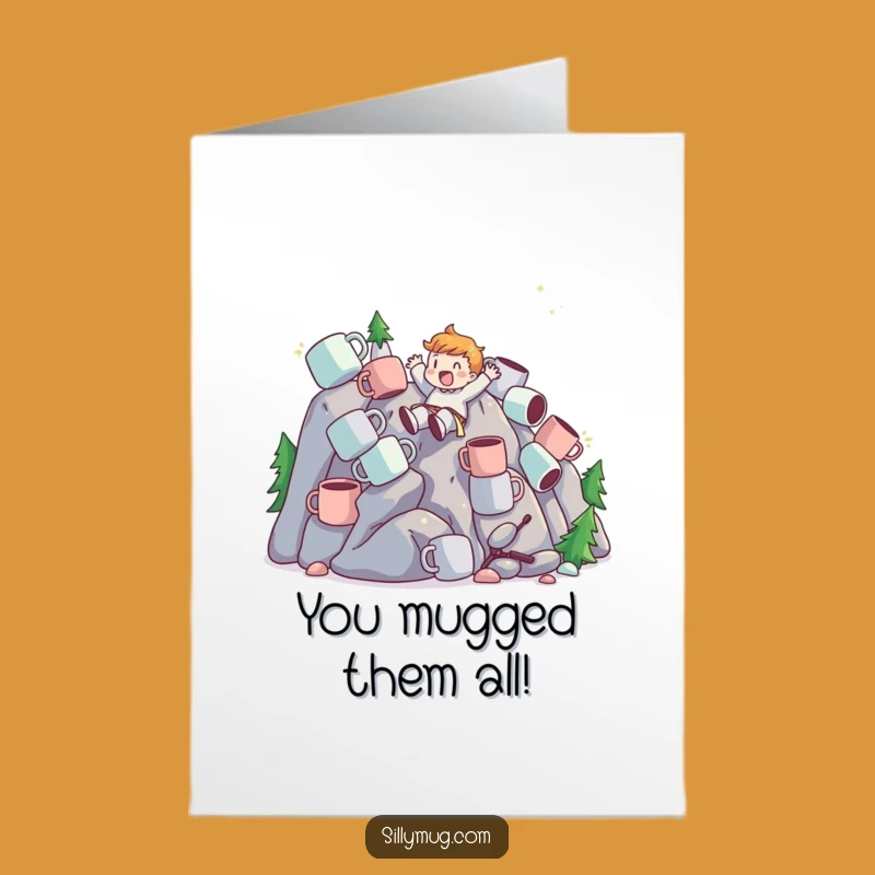 Free Printable Congrats Card: Joyful Mug Mountain Slide Success Card
