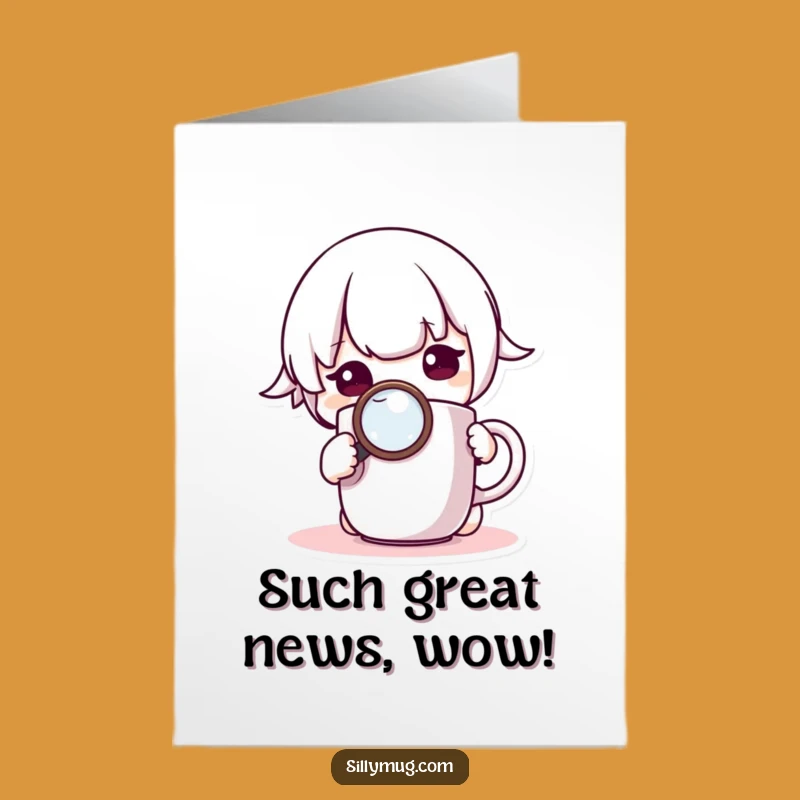 Investigative Free Printable Congrats Card: Kawaii Mug Explorer DIY Downloadable Gift