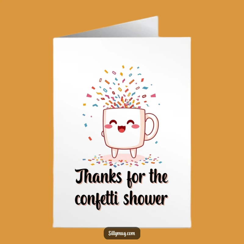 Free Printable Thank You Card: Confetti Mug Joy, Funny Downloadable Gift for Cheerful Thanks