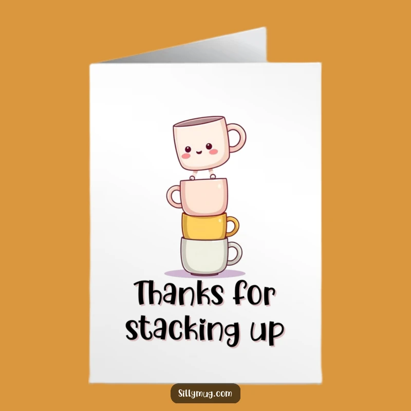 Free Printable Thank You Card: Funny Mug Balance Gift for Thanks