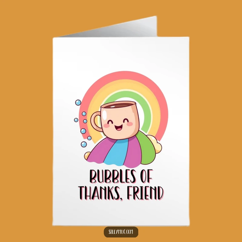 Free Printable Thank You Card: Rainbow Mug Slide, Cheerful Downloadable Gift for Your Appreciation