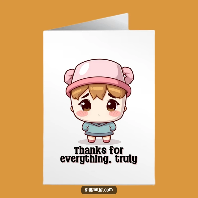 Free Printable Thank You Card: Mug Hat Bewildered Funny Downloadable Art for Gratitude