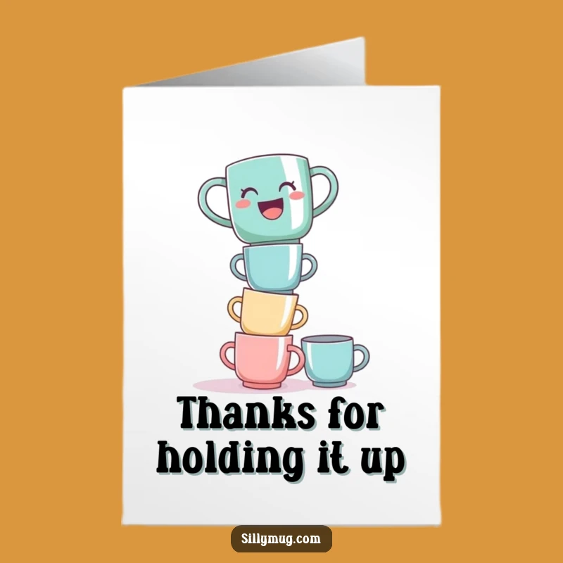 Free Printable Thank You Card: Balancing Mug, Witty Downloadable Gift to Show Your Appreciation