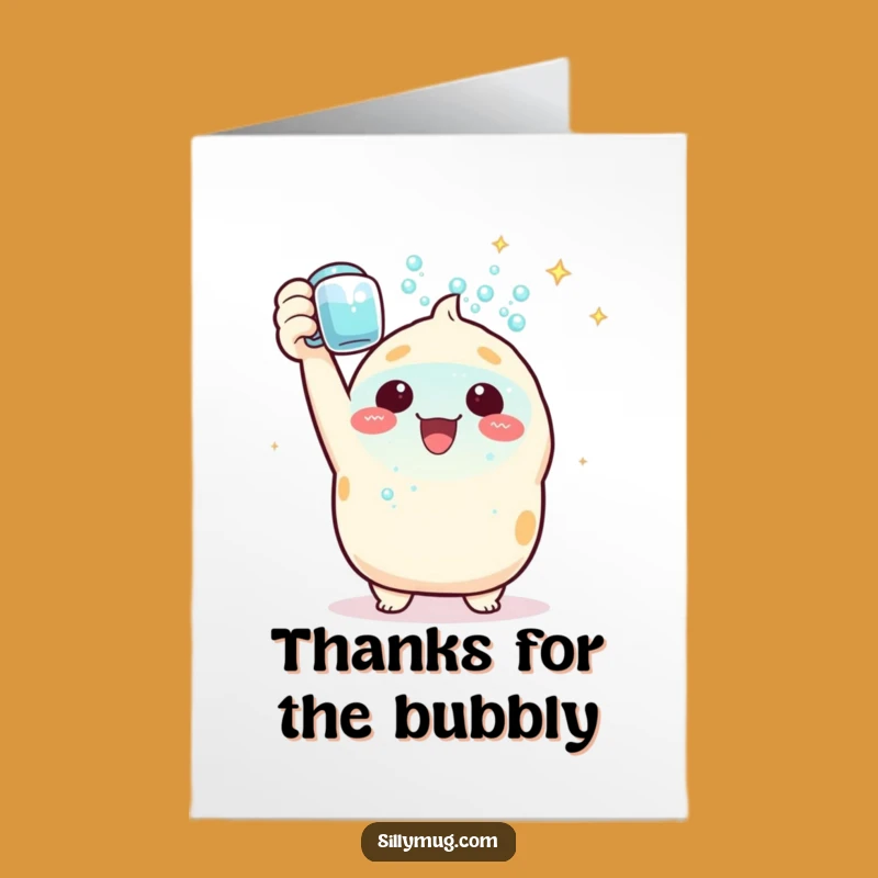 Bubbly Free Printable Thank You Card: Kawaii Celebration Mug DIY Downloadable Gift