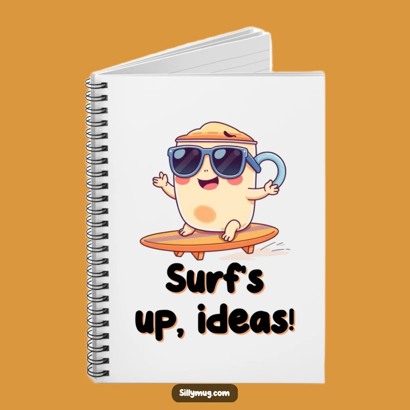 Funny Giggling Mug Surf Notebook - Jot Down Your Cool Ideas