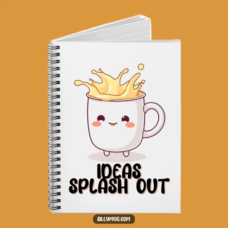 Funny Splashy Notebook: Kawaii Mug Character Journal, Playful Writing Gift
