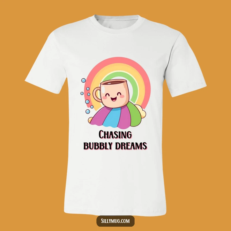 Funny Smiling Mug Rainbow Slide T-Shirt - Whimsical Wear for a Humorous Day!