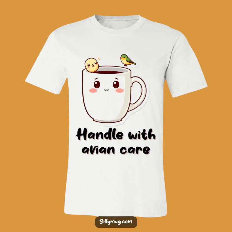 Funny Kawaii Birdy Mug Tee: Comical Character Shirt, Hilarious Apparel Gift