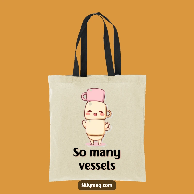 Funny Kawaii Mug Stacker Tote: Carry Your Laughs in Style!