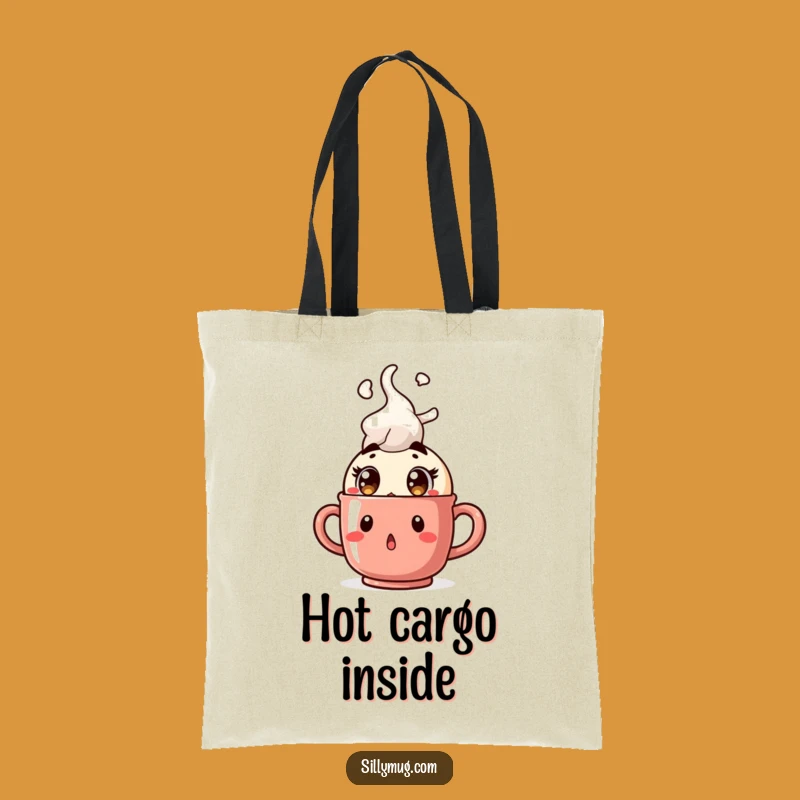 Funny Steam Tote Bag: Surprised Character, Hot Mug, Carry-All Gift